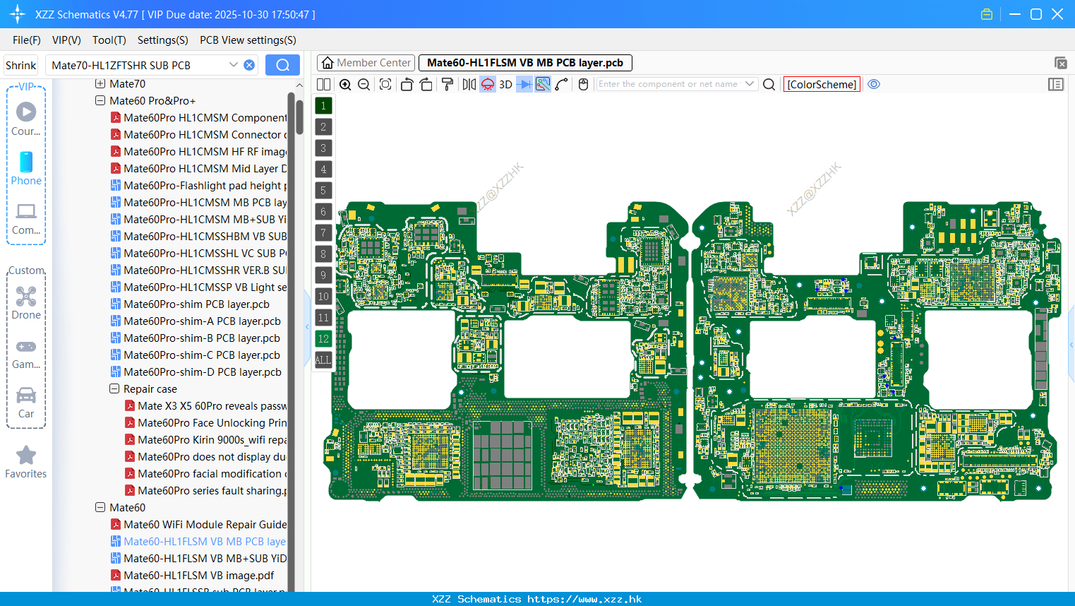 Huawei Mate60-HL1FLSM VB MB PCB Layer